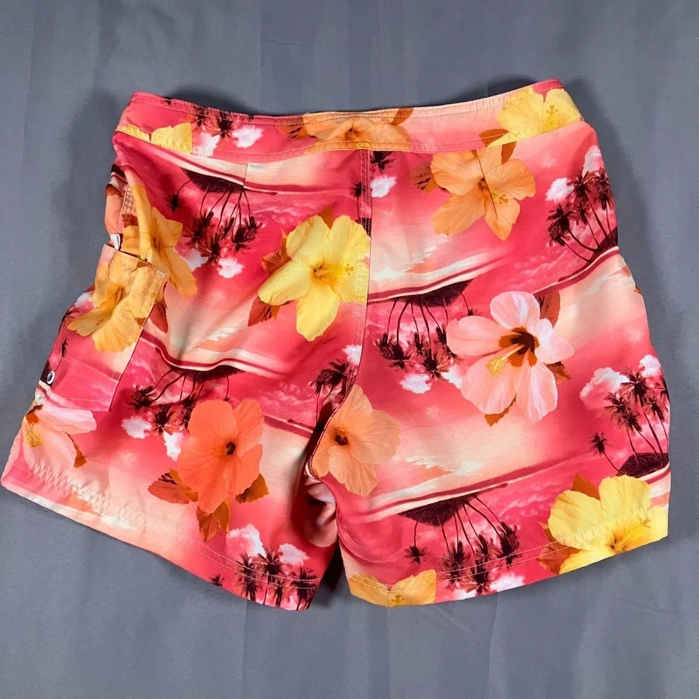 Hard Rock Hotel Las Vegas Mens Size 9 Small Floral Swim Board Shorts Pink